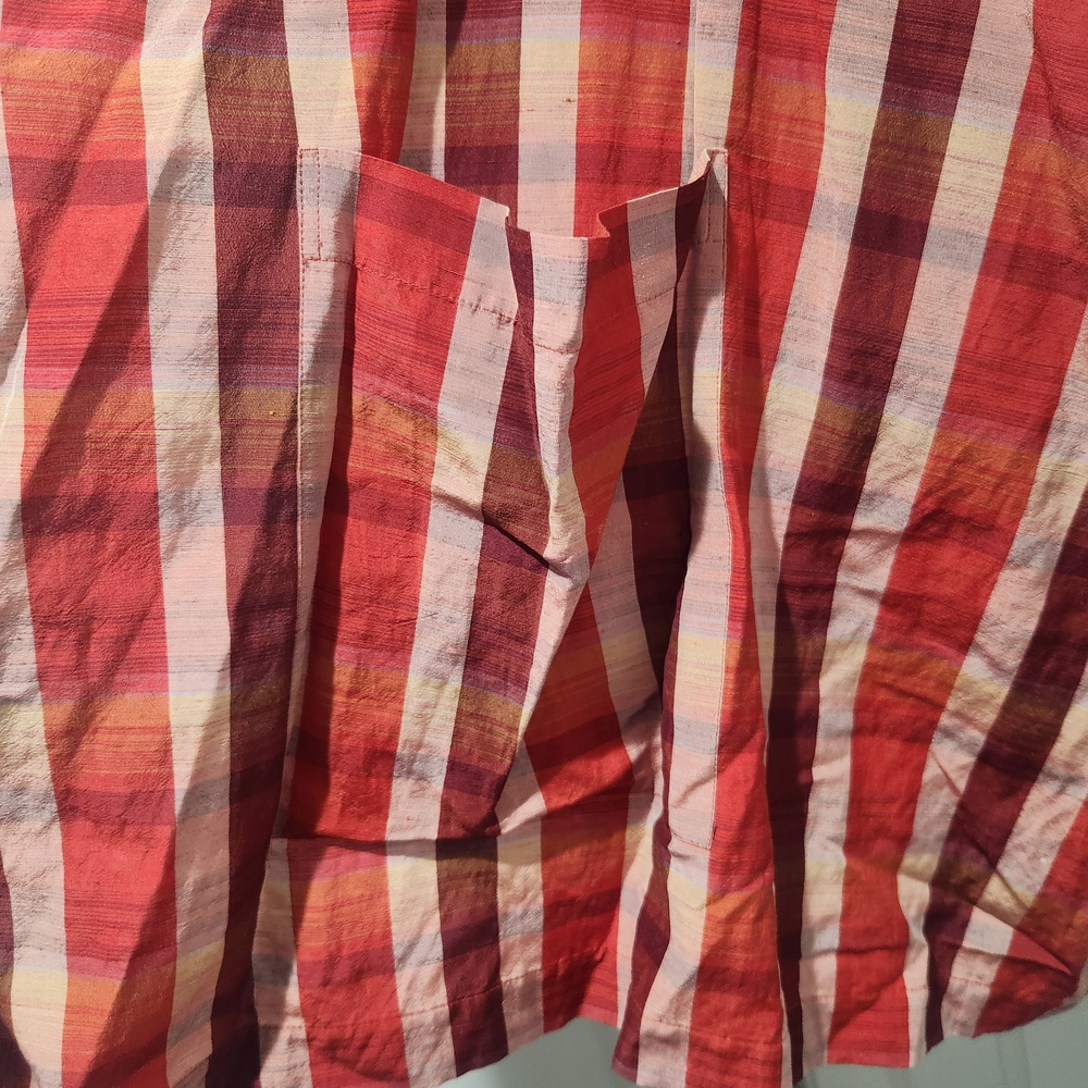 Eskandar Red Linen/Silk Open Front Jacket Sz 0 - Picture 3 of 6